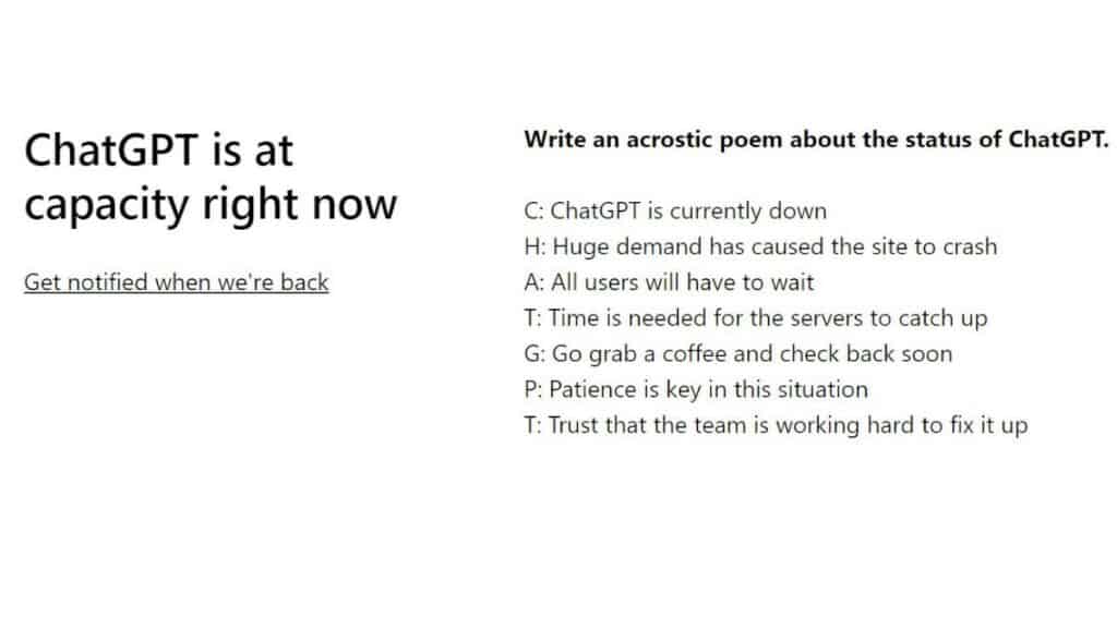 Bài thơ thông điệp ChatGPT quá tải